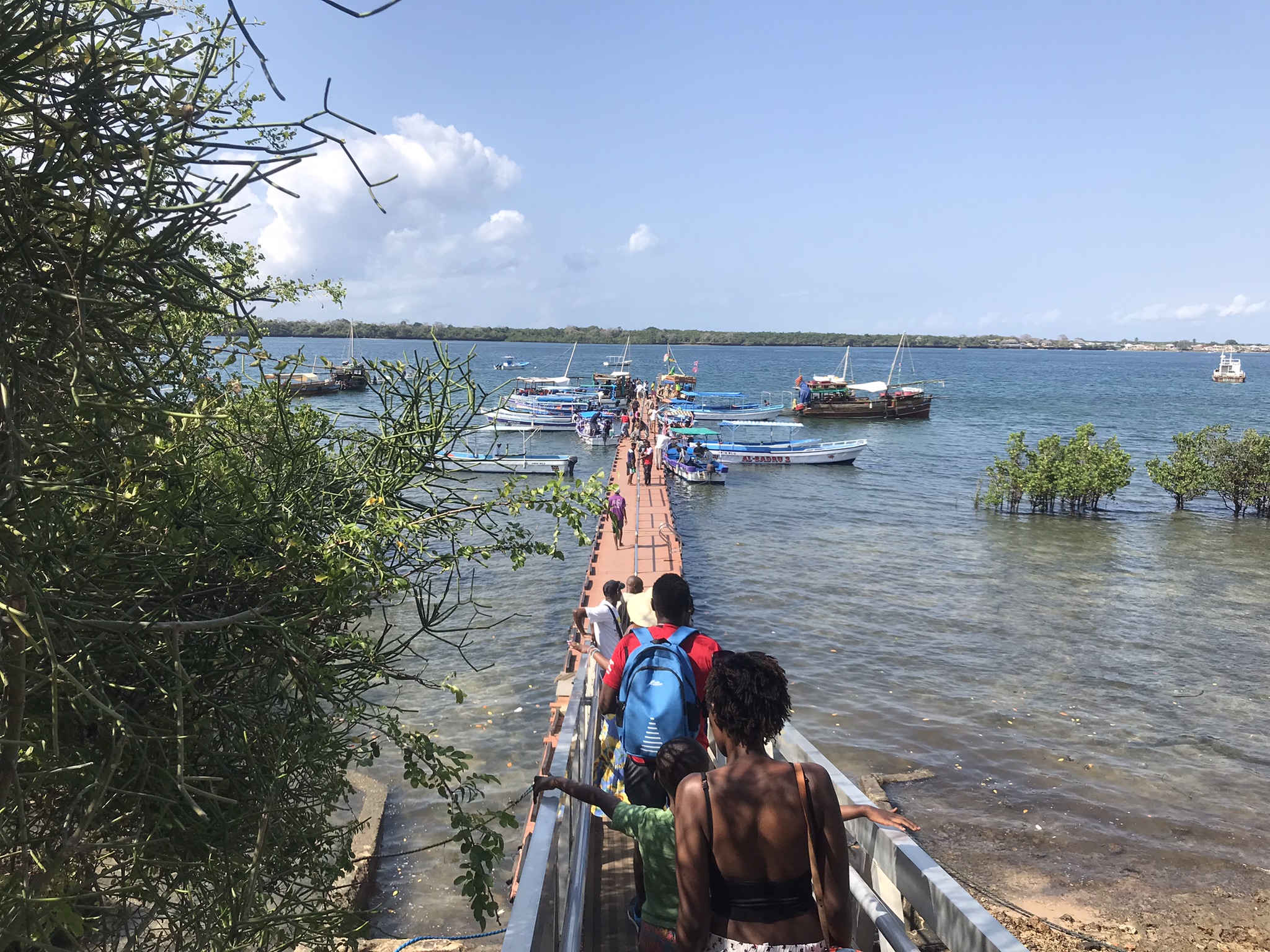 People walking on a Jetty