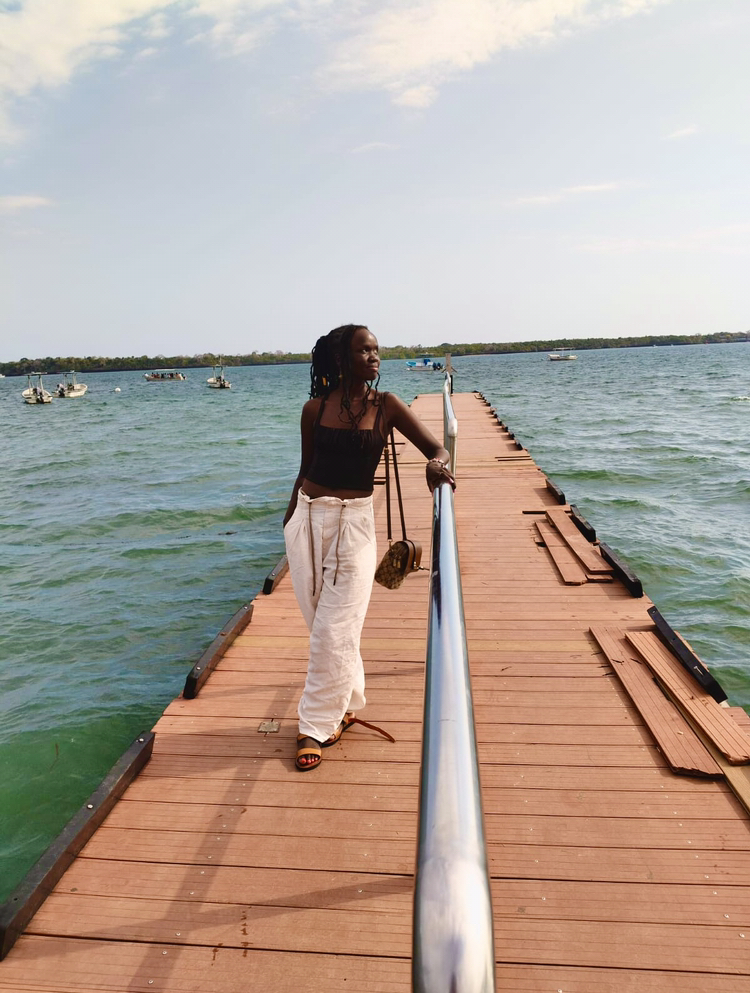 A woman at Shimoni Jetty, Kenya